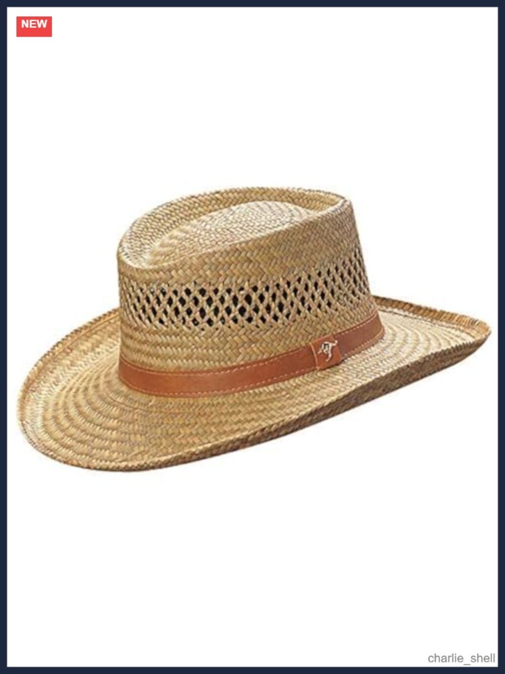 Rush Gambler Straw Cowboy Hat Wide Brim UV Protection Men